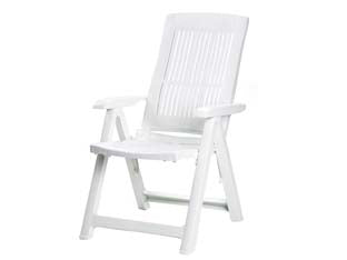 POLTRONA DA GIARDINO TAMPA BIANCA  cm.60x61x109h.  peso kg.6
