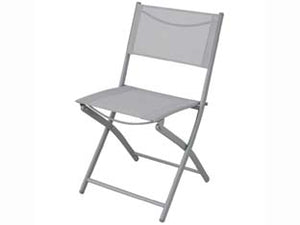 SEDIA PIEGHEVOLE CON SEDUTA IN TEXTILENE  colore:grigio  cm.51x46x81h.  peso kg.2,8    VETTE