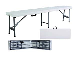 PANCHINA BIRRERIA PIEGHEVOLE IN HDPE CM.183X30X42H.  chiusa cm.92x30x7h.    VETTE