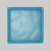 VETROMATTONE ONDULATO CELESTE SATINATO 19x19x8 cm - 6 pezzi