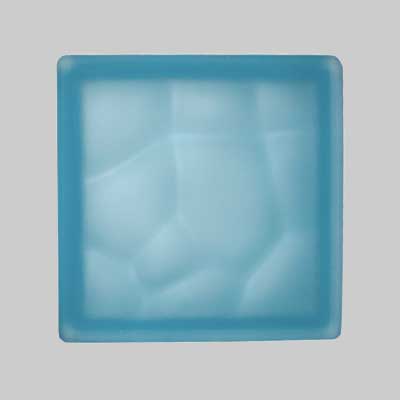 VETROMATTONE ONDULATO CELESTE SATINATO 19x19x8 cm - 6 pezzi