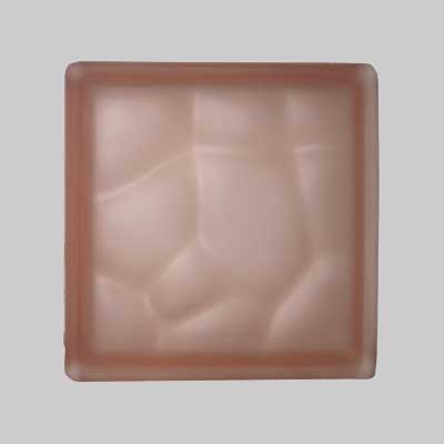 VETROMATTONE ONDULATO ROSA SATINATO 19x19x8 cm - 6 pezzi