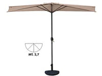 OMBRELLONE IN METALLO A PARETE 1/2 TONDO CON MANOVELLA  cm.270 palo ø mm.38    VETTE