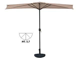 OMBRELLONE IN METALLO A PARETE 1/2 TONDO CON MANOVELLA  cm.270 palo ø mm.38    VETTE