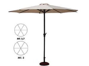 OMBRELLONE IN METALLO TONDO CON MANOVELLA  ø cm.270 palo ø mm.38 a 6 stecche    VETTE