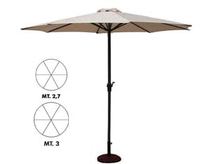 OMBRELLONE IN METALLO TONDO CON MANOVELLA  ø cm.300 palo ø mm.48 a 6 stecche    VETTE