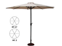 OMBRELLONE IN METALLO TONDO CON MANOVELLA  ø cm.300 palo ø mm.48 a 6 stecche    VETTE