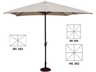 OMBRELLONE IN METALLO CON MANOVELLA  cm.300x300 palo ø mm.48 a 8 stecche    VETTE