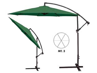 OMBRELLONE IN METALLO TONDO DECENTRATO CON MANOVELLA  ø cm.300 palo ø mm.48 a 6 stecche    VETTE