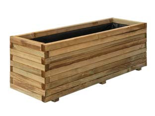 FIORIERA RETTANGOLARE IN PINO IMPREGNATO ASSEMBLATA  cm.40x80x26h.    VETTE