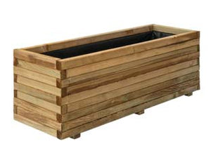 FIORIERA RETTANGOLARE IN PINO IMPREGNATO ASSEMBLATA  cm.40x80x26h.    VETTE