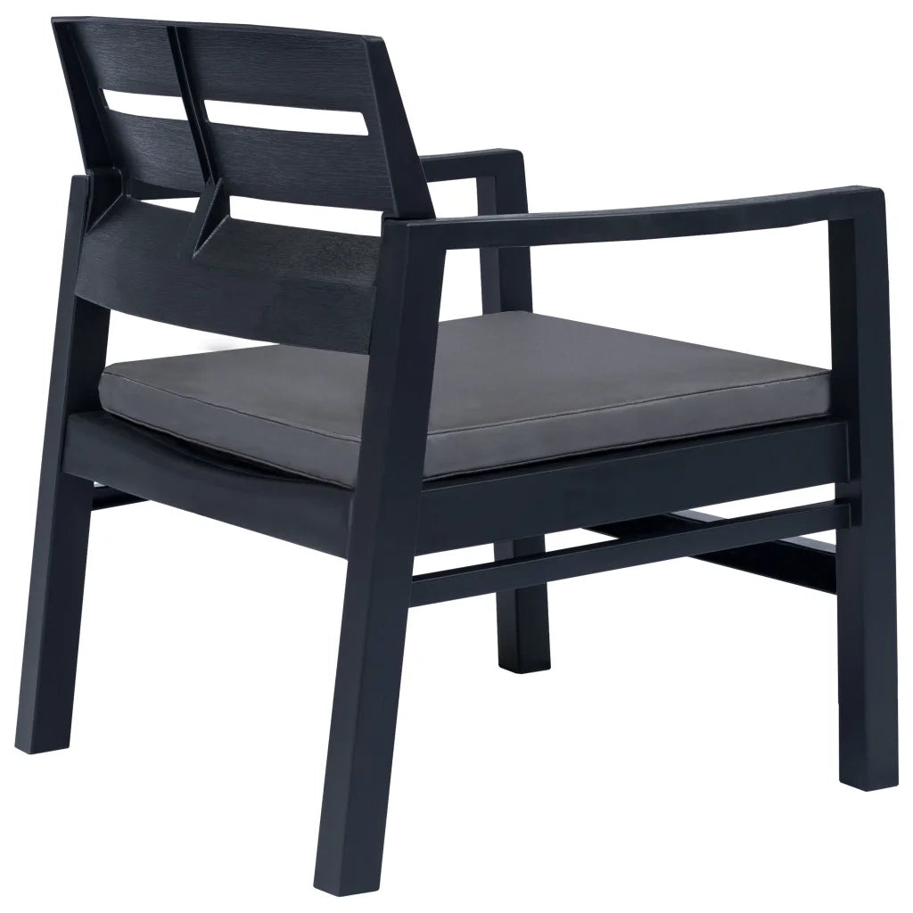 Set Salotto da Giardino 3 pz in Plastica Antracite cod mxl 59820