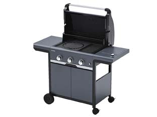 BARBECUE GAS 3 FUOCHI + FORNELLO CM.62,5X40 SELECT 3 EXS  bracere cm.62,5x40    CAMPINGAZ
