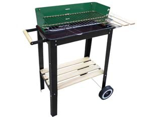 BARBECUE RETTANGOLARE CON PIANI LEGNO KANSAS  bracere cm.50x26    LAPILLO