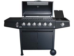 BARBECUE A GAS GPL 6 BRUCIATORI + 1 FORNELLO  cm.137,5x55,5x110h.    LAPILLO