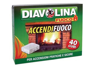 DIAVOLINA ACCENDIFUOCO- - conf. 40 cubi - 6 pezzi DIAVOLINA