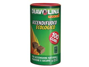 DIAVOLINA ACCENDIFUOCO ECOLOGICO IN BOX 100 PZ.- - conf. 100 pz - 6 pezzi DIAVOLINA