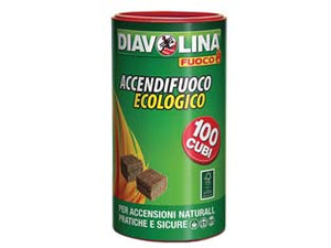 DIAVOLINA ACCENDIFUOCO ECOLOGICO IN BOX 100 PZ.- - conf. 100 pz - 6 pezzi DIAVOLINA