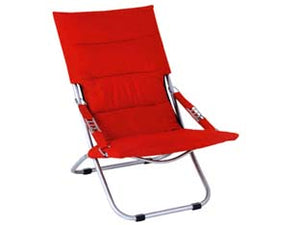 POLTRONA ACCIAIO PIEGHEVOLE ROSSO  cm.50x94x63h.    VETTE