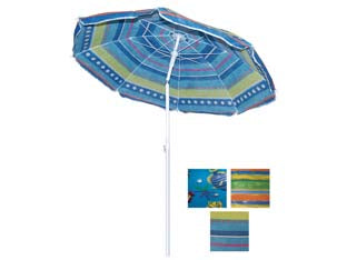 OMBRELLONE DA SPIAGGIA IN TNT FANTASIA TONDO CM.160  colori assortiti    VETTE