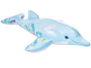 DELFINO GONFIABILE CAVALCABILE  +3 ANNI  cm.175x66  peso kg.0,80 (58535)    INTEX