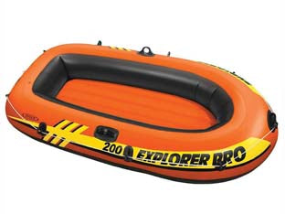 CANOTTO GONFIABILE CON TRE CAMERE D'ARIA EXPLORER PRO 200 +6 ANNI  cm.196x102x33h. peso kg.4 (58356)    INTEX
