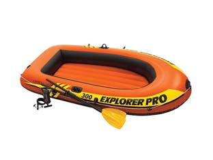 CANOTTO GONFIABILE CON TRE CAMERE D'ARIA EXPLORER PRO 300 +6 ANNI  cm.244x117x36h.  peso kg.7,80 (58358)    INTEX