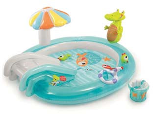 PISCINA GONFIABILE GATOR PLAY CENTER   +2 ANNI  cm.201x170x84h.  peso kg.3,9 (57165)    INTEX
