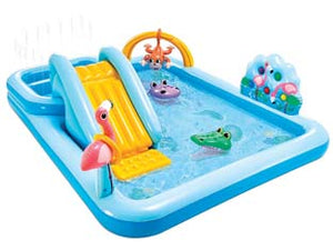 PISCINA GONFIABILE JUNGLE ADVENTURE PLAY CENTER +2 ANNI  cm.244x198x71h.  peso kg.7,10 (57161)    INTEX