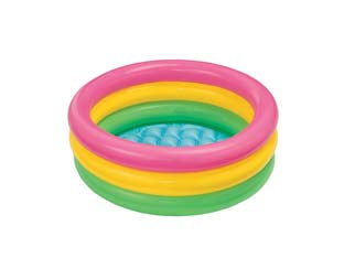 PISCINA GONFIABILE BABY TONDA 3 ANELLI  13 ANNI  cm.61x22h.  capienza lt.28  peso kg.0,5(57107)    INTEX