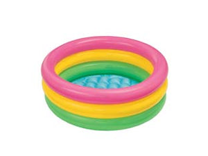 PISCINA GONFIABILE BABY TONDA 3 ANELLI  13 ANNI  cm.61x22h.  capienza lt.28  peso kg.0,5(57107)    INTEX