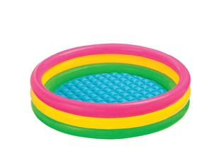 PISCINA GONFIABILE TONDA 3 ANELLI  +2 ANNI  ø cm.114x25h.  peso kg.1,20 (57412)    INTEX