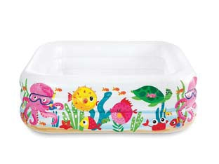PISCINA GONFIABILE QUADRA  AQUARIUM  +3 ANNI  cm.159x159x50h.  peso kg.3,60 (57471)    INTEX