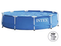 PISCINA METAL FRAME ROTONDA C/TELAIO PORTANTE C/POMPA CM.305x76H.  capacitÃE lt.4485  peso kg.19,7 (28202)    INTEX