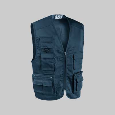 GILET MULTITASCHE BLU Tg. M