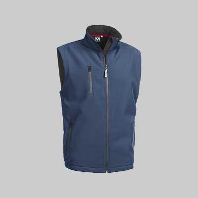 GILET MULTITASCHE SOFTSHELL BLU Tg. L