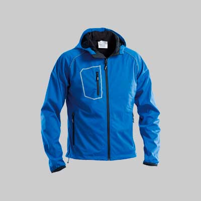 GIUBBINO SOFTSHELL CON CAPPUCCIO 'FASTEN' BLU Tg. L (52-54)