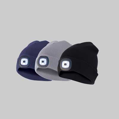 BERRETTO CON LUCE FRONTALE RICARICABILE Col. Nero