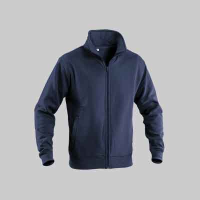 FELPA CON FULL ZIP BLU Tg. S (44-46)