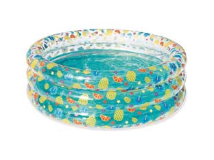 PISCINA GONFIABILE TROPICAL PLAY POOL TRASPARENTE 3 ANELLI  +6 ANNI  ø cm.150x53h.  peso kg.2,530 (art.51045)    BESTWAY