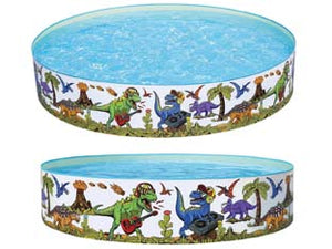 PISCINA TONDA RIGIDA DINOSAURI  +2 ANNI  ø cm.183x38h.  peso kg.2,23 (art.55022)    BESTWAY