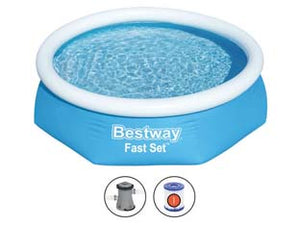 PISCINA FAST SET AUTOPORTANTE TONDA CM.244X61H.  kg.9,38  lt.1880  filtro cartuccia (art.57450)    BESTWAY