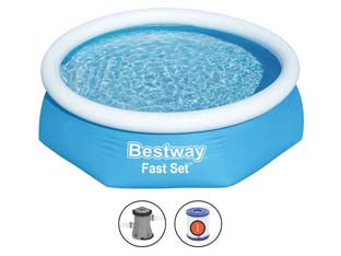 PISCINA FAST SET AUTOPORTANTE TONDA CM.244X61H.  kg.9,38  lt.1880  filtro cartuccia (art.57450)    BESTWAY