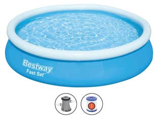 PISCINA FAST SET AUTOPORTANTE TONDA CM.366x76H.  kg.14,0 lt.5.377 filtro cartuccia (art.57274)    BESTWAY
