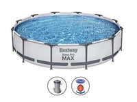 PISCINA STEEL PRO MAX TONDA CON TELAIO PORTANTE CM.366x76H.  kg.24,4  lt.6.473  filtro cartuccia(art.56416)    BESTWAY