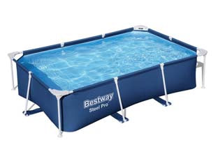 PISCINA STEEL PRO RETTANGOLARE TELAIO PORTANTE CM.259X170X61H.S/FILTRO  kg.13,5  lt.2.300 (art.56403)    BESTWAY