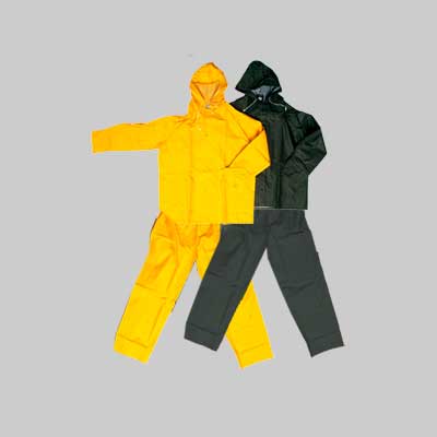 COMPLETO GIACCA E PANTALONE IMPERMEABILE 390 GR Tg. L - colore giallo