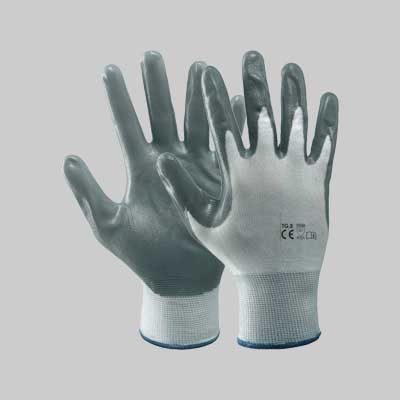 GUANTO POLIESTERE/NITRILE IDEAL STAR Tg. 8 - 12 paia- IDEAL STAR