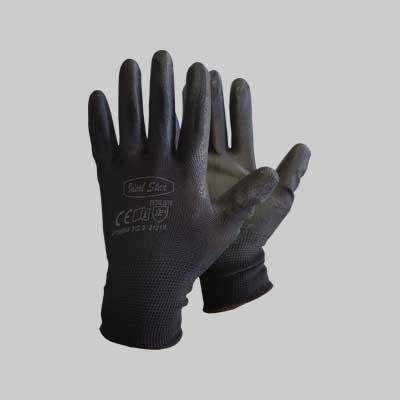 GUANTO POLIESTERE/POLIURETANO NERO IDEAL STAR Tg. 9 - 12 paia- IDEAL STAR