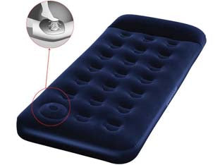 MATERASSO GONFIABILE FLOCCATO SINGOLO E POMPA INCORPORATA  cm.185x76x28h.  (art.67223)    BESTWAY